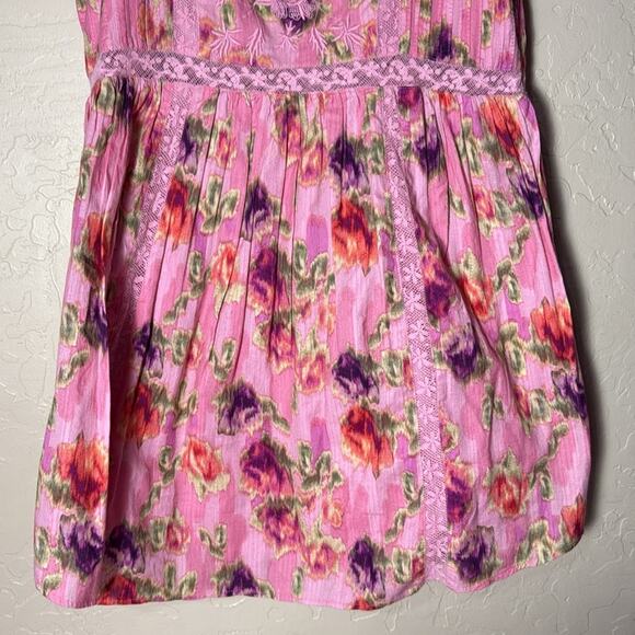 Nutmeg Dress LoveShackFancy floral pink mini dress size 8 - Picture 4 of 11